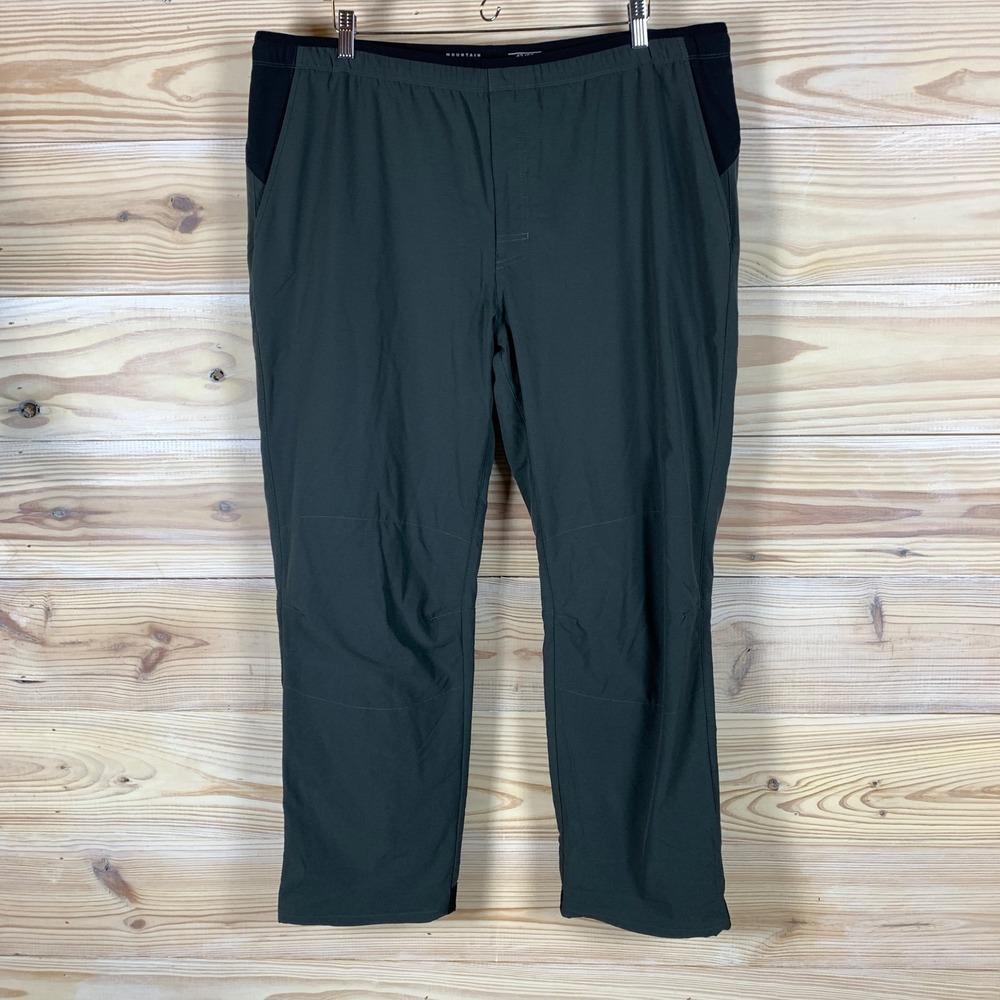 Mountain Hardwear Softshell Pants Mens 42 Green Winter‎ Waffle Fleece Stretch